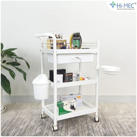 Xe đẩy spa 3 tầng cao cấp  HMTL-5030 (có thùng rác + khay)