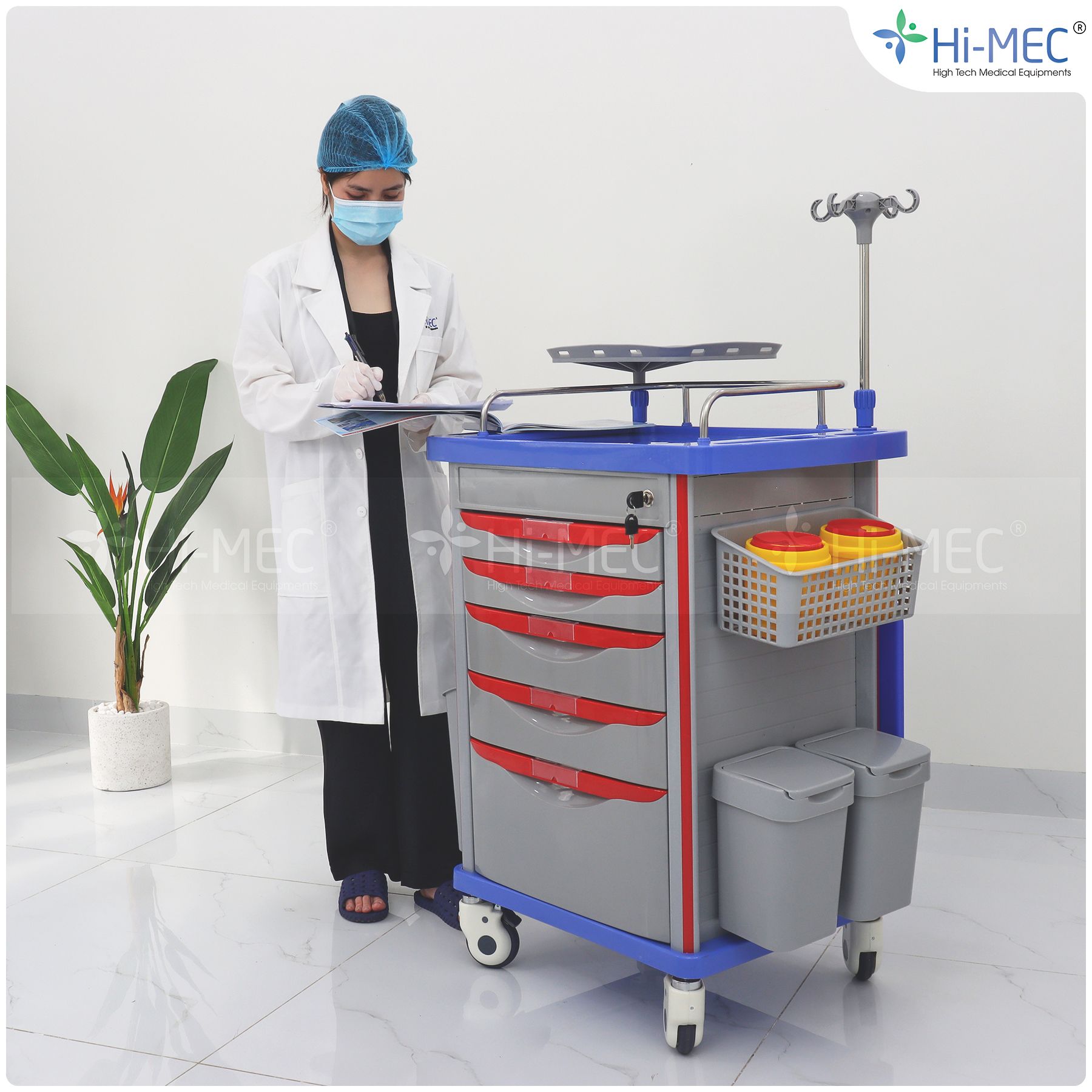 Xe đẩy đựng dụng cụ y tế Hi-MEC HMBC-202