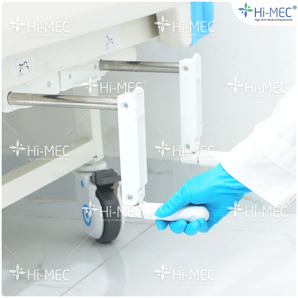 Giường bệnh nhân chỉnh cơ 2 tay quay Hi-MEC DL-SY-01 full nhựa, nệm da